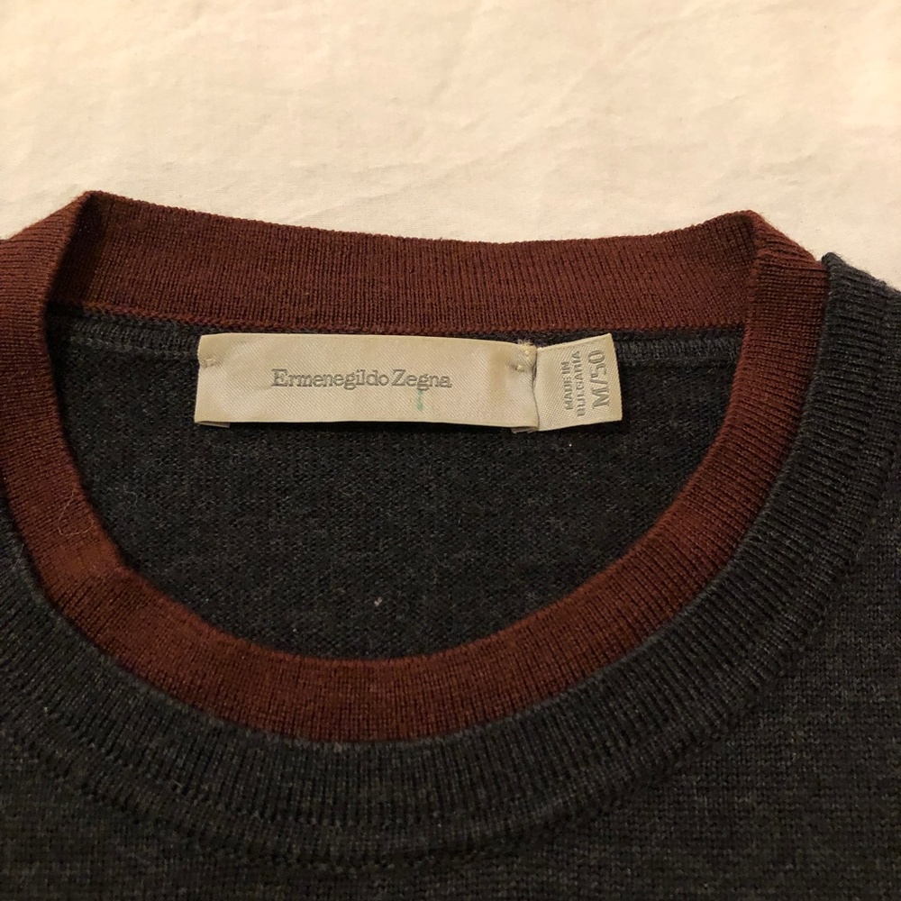 Men's Zegna Wool Sweater w Contrast Trim